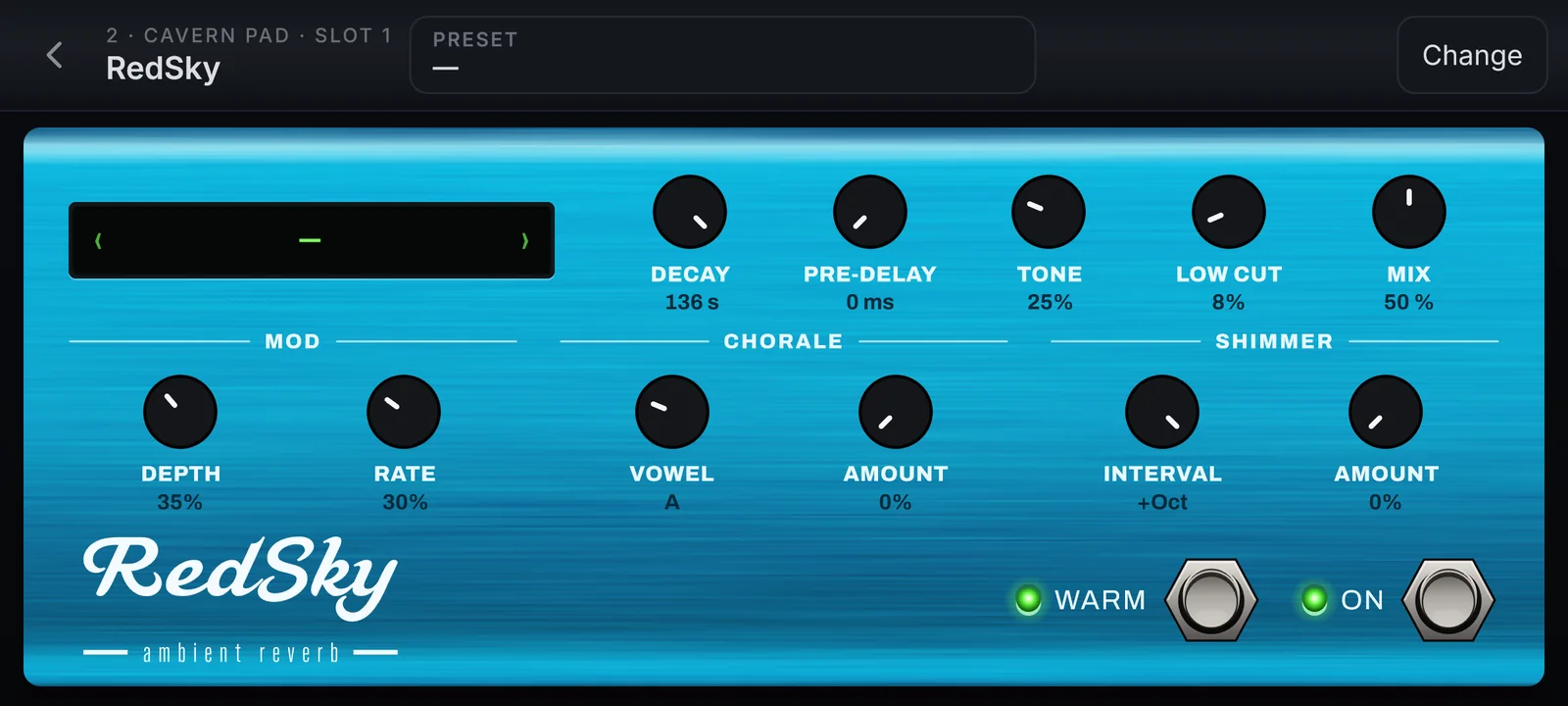 RedSky · Reverb ambiente com shimmer