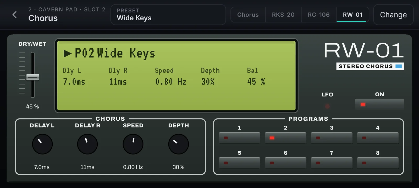 RW-01 · Chorus estéreo